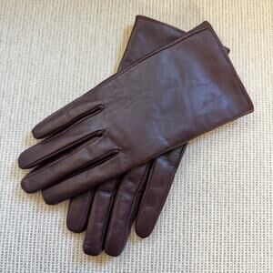 Cashmere lined brown leather gloves size L/ XL